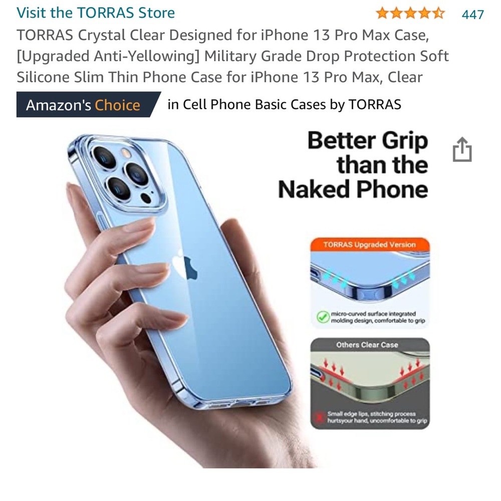 Military grade IPhone 13 Pro Max clear soft case